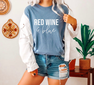 Red Wine and Blue Tee