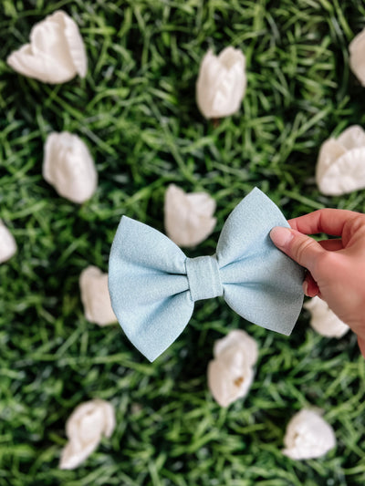 Lightwash Denim Bowtie + Bow
