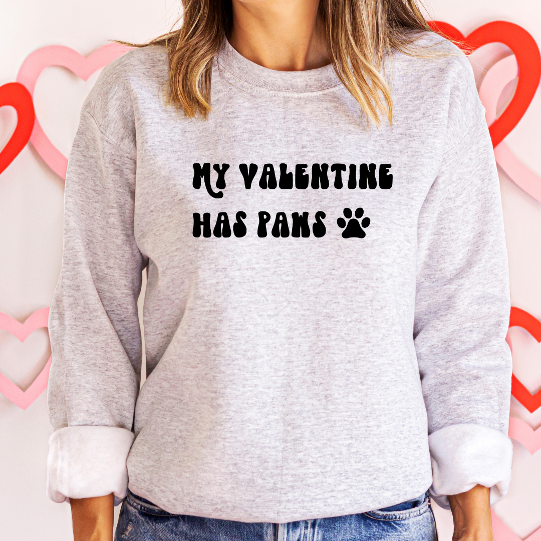 My Valentine Has Paws Crewneck